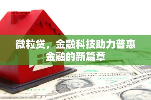 文昌微粒贷，金融科技助力普惠金融的新篇章
