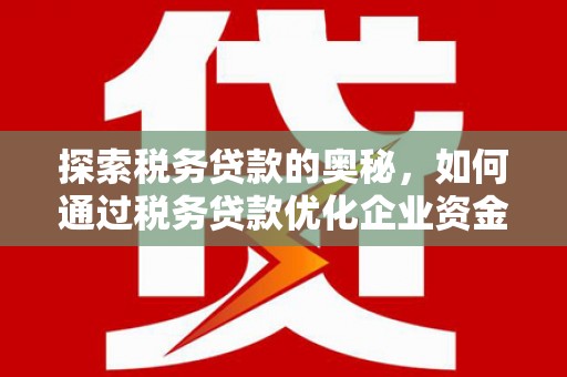 文昌探索税务贷款的奥秘，如何通过税务贷款优化企业资金流