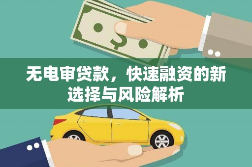 文昌无电审贷款，快速融资的新选择与风险解析