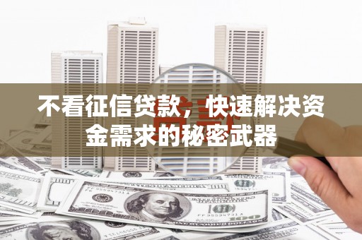 文昌不看征信贷款，快速解决资金需求的秘密武器
