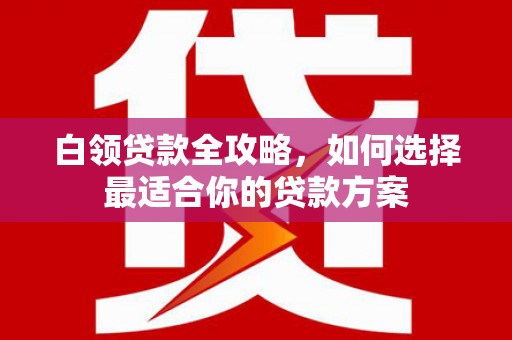 文昌白领贷款全攻略，如何选择最适合你的贷款方案